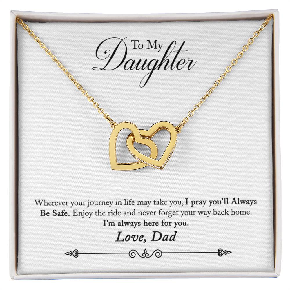 From Dad To Daughter - Interlocking Hearts Pendant Necklace