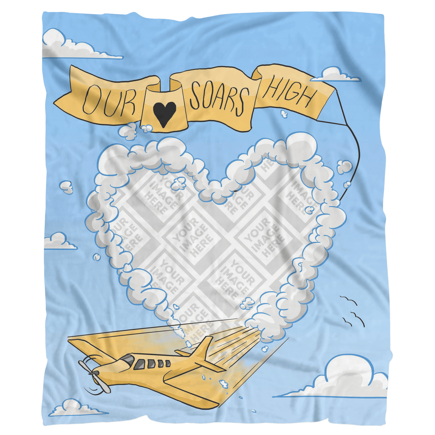 Love Soars High Fleece Blanket With YOUR PHOTO!