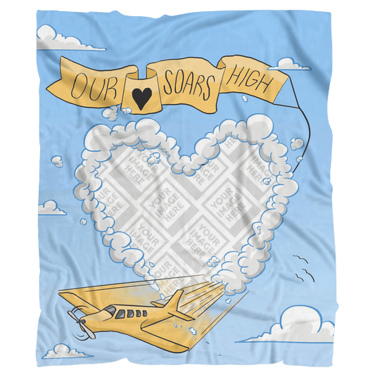 Love Soars High Fleece Blanket With YOUR PHOTO!