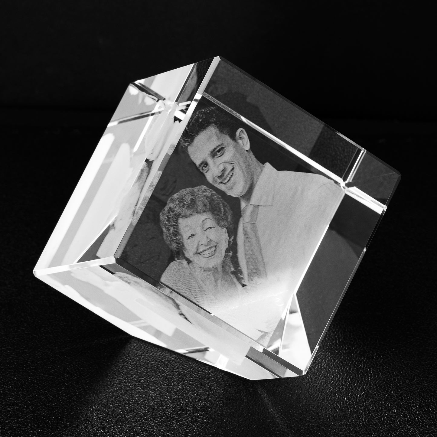 Your Photo Custom Laser Etched Into A High Quality Crystal - Cut-Corner Cube