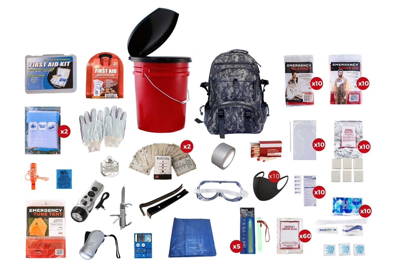 10 Person Survival Kit (72+ Hours)