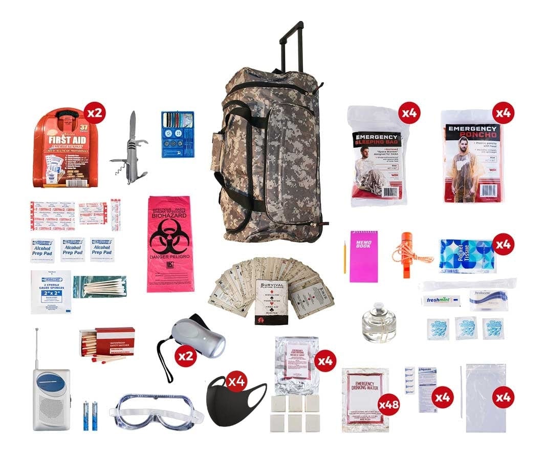 4 Person Deluxe Survival Kit (72+ Hours)