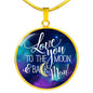 Love Mom To The Moon Circle Luxury Necklace - Engraving & Gold Options!
