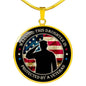 Daughter Protected By Veteran Circle Luxury Necklace - Engraving & Gold Options!