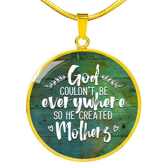 God Created Moms Circle Luxury Necklace - Engraving & Gold Options!