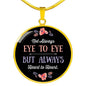 Not Always Eye To Eye Circle Luxury Necklace - Engraving & Gold Options!