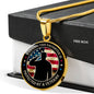 Daughter Protected By Veteran Circle Luxury Necklace - Engraving & Gold Options!