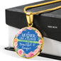 Mother Unique Flower Circle Luxury Necklace - Engraving & Gold Options!