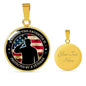 Daughter Protected By Veteran Circle Luxury Necklace - Engraving & Gold Options!