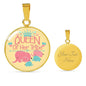 Mom- Queen Circle Luxury Necklace - Engraving & Gold Options!