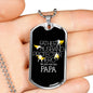 "Father Husband Protector Hero Papa" Dog Tag And Chain - Engraving & Gold Options!