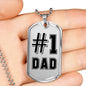 "#1 Dad" - Dog Tag And Chain - Engraving & Gold Options!