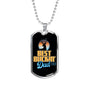 "Best Buckin' Dad Ever" Dog Tag And Chain - Engraving & Gold Options!