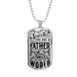 "To The World You Are Father" - Dog Tag And Chain - Engraving & Gold Options!