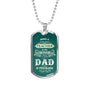 "Being A Teacher And DAD" - Dog Tag And Chain - Engraving & Gold Options!