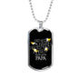 "Father Husband Protector Hero Papa" Dog Tag And Chain - Engraving & Gold Options!