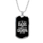 "Best Dads Promoted To Grandpa" Dog Tag And Chain - Engraving & Gold Options!