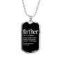 "Father Definition" Dog Tag And Chain - Engraving & Gold Options!