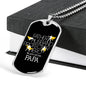 "Father Husband Protector Hero Papa" Dog Tag And Chain - Engraving & Gold Options!