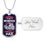 "What Dad Loves More Than Motorcycles" - Dog Tag And Chain - Engraving & Gold Options!