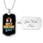 "Best Buckin' Dad Ever" Dog Tag And Chain - Engraving & Gold Options!