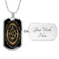 "Turn Back Time" Dog Tag And Chain - Engraving & Gold Options!