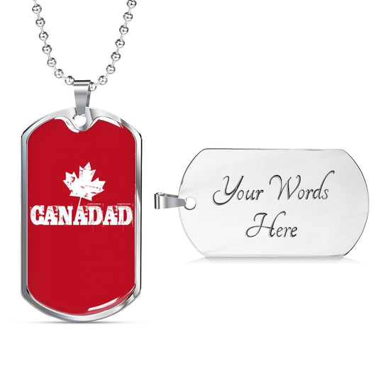 "CANADAD" Dog Tag And Chain - Engraving & Gold Options!
