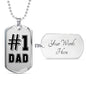 "#1 Dad" - Dog Tag And Chain - Engraving & Gold Options!