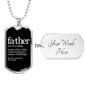 "Father Definition" Dog Tag And Chain - Engraving & Gold Options!