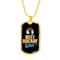 "Best Buckin' Dad Ever" Dog Tag And Chain - Engraving & Gold Options!