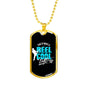 "Reel Cool Dad" Dog Tag And Chain - Engraving & Gold Options!