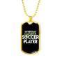 "Kid Soccer Player" Dog Tag And Chain - Engraving & Gold Options!
