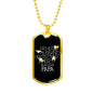 "Father Husband Protector Hero Papa" Dog Tag And Chain - Engraving & Gold Options!