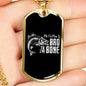 "Bad To The Bone" Dog Tag And Chain - Engraving & Gold Options!