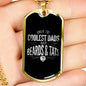 "Coolest Dads Have Beards & Tats" Dog Tag And Chain - Engraving & Gold Options!