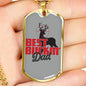 "Best Buckin' Dad" Dog Tag And Chain - Engraving & Gold Options!