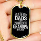 "Best Dads Promoted To Grandpa" Dog Tag And Chain - Engraving & Gold Options!