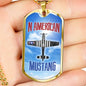 "N American Mustang" Dog Tag And Chain - Engraving & Gold Options!