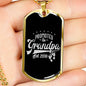 "Promoted to Grandpa" Dog Tag And Chain - Engraving & Gold Options!