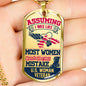 "U.S. Woman Veteran" Dog Tag And Chain - Engraving & Gold Options!