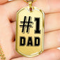 "#1 Dad" - Dog Tag And Chain - Engraving & Gold Options!