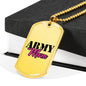 "Army Mom" Dog Tag And Chain - Engraving & Gold Options!