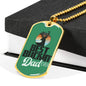 "Best Buckin' Dad Ever" Dog Tag And Chain - Engraving & Gold Options!