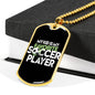 "Kid Soccer Player" Dog Tag And Chain - Engraving & Gold Options!