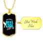 "Reel Cool Dad" Dog Tag And Chain - Engraving & Gold Options!