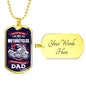 "What Dad Loves More Than Motorcycles" - Dog Tag And Chain - Engraving & Gold Options!