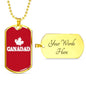 "CANADAD" Dog Tag And Chain - Engraving & Gold Options!