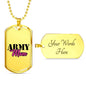 "Army Mom" Dog Tag And Chain - Engraving & Gold Options!
