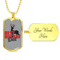 "Best Buckin' Dad" Dog Tag And Chain - Engraving & Gold Options!