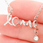 Love Pendant Necklace with Cubic Zirconia